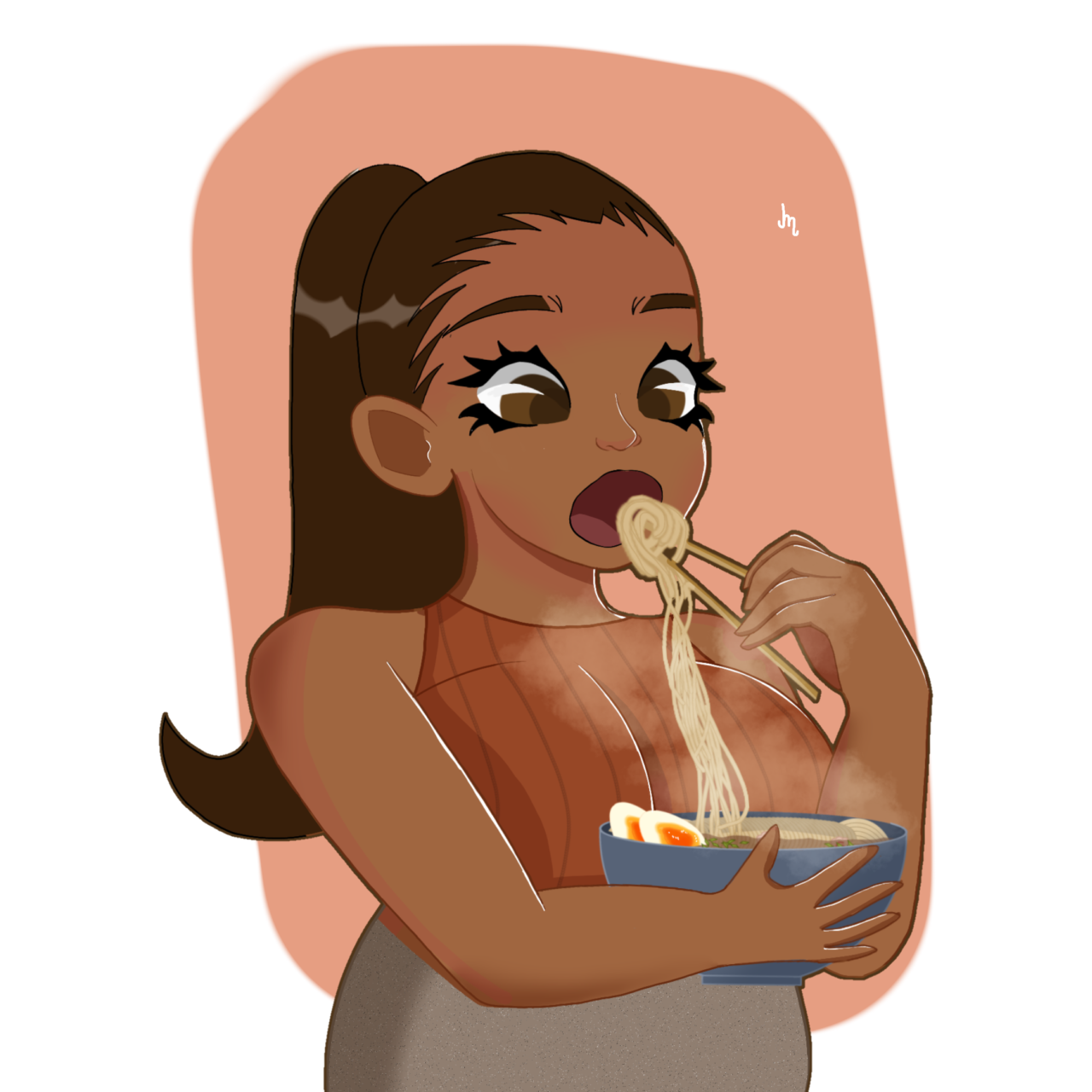 Ramen girl sticker | vinyl | 3x3