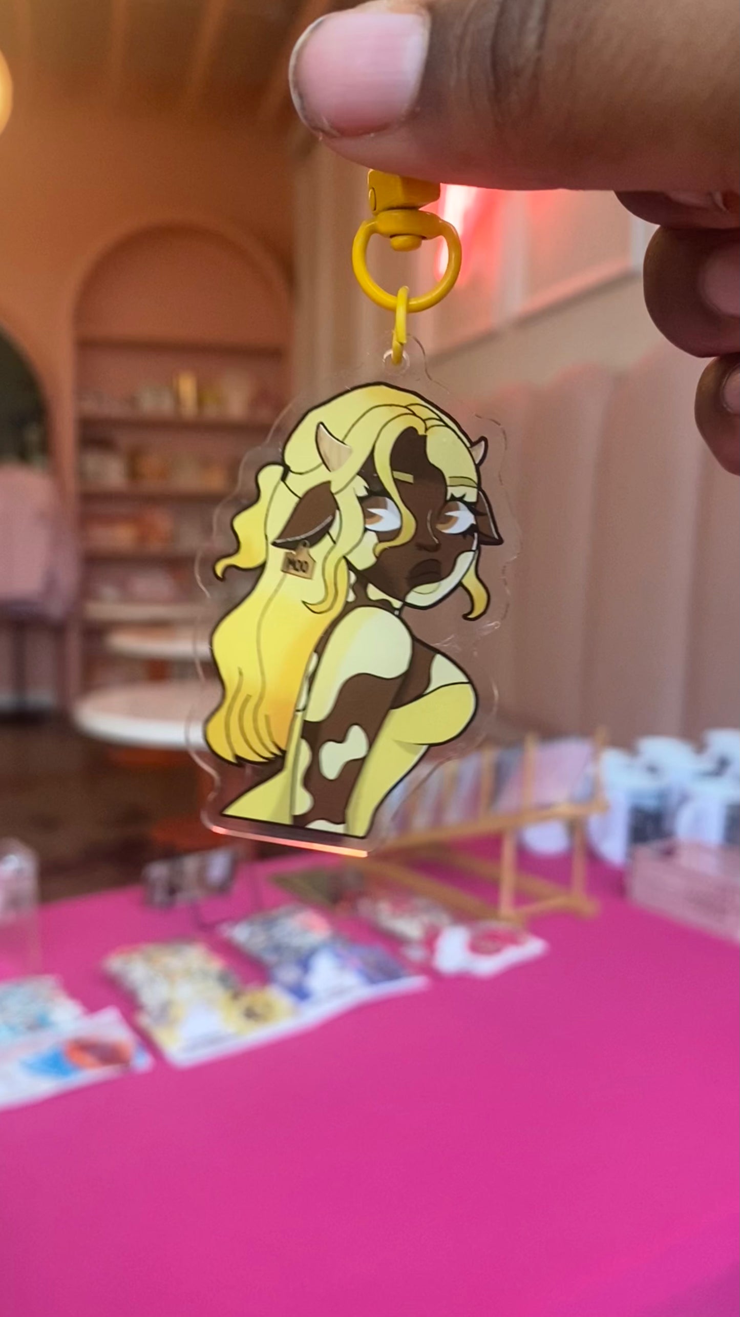 Banana milk cow keychain | Acrylic | 2.5"