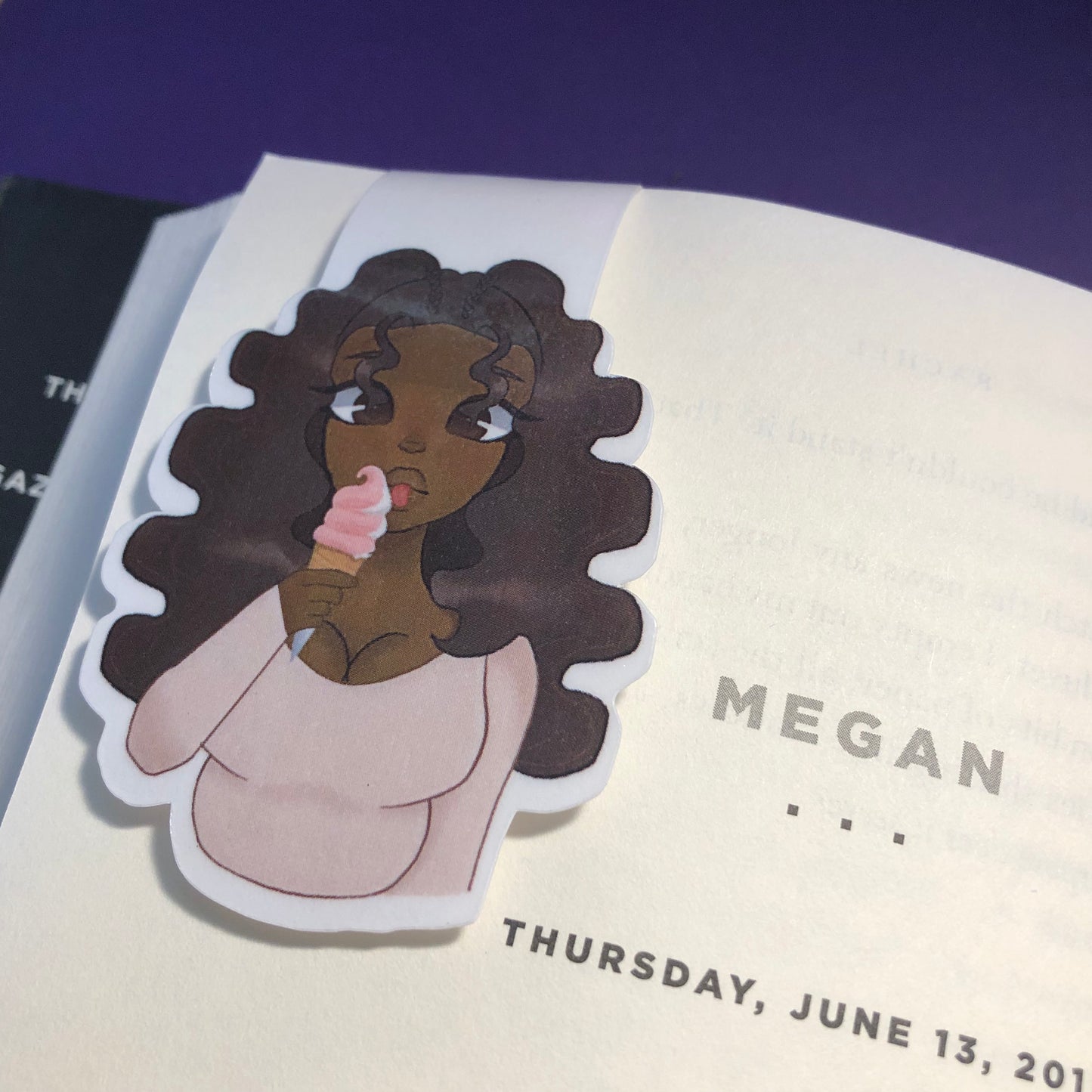 Ice cream cutie magnetic bookmark | book accessory | digital art product