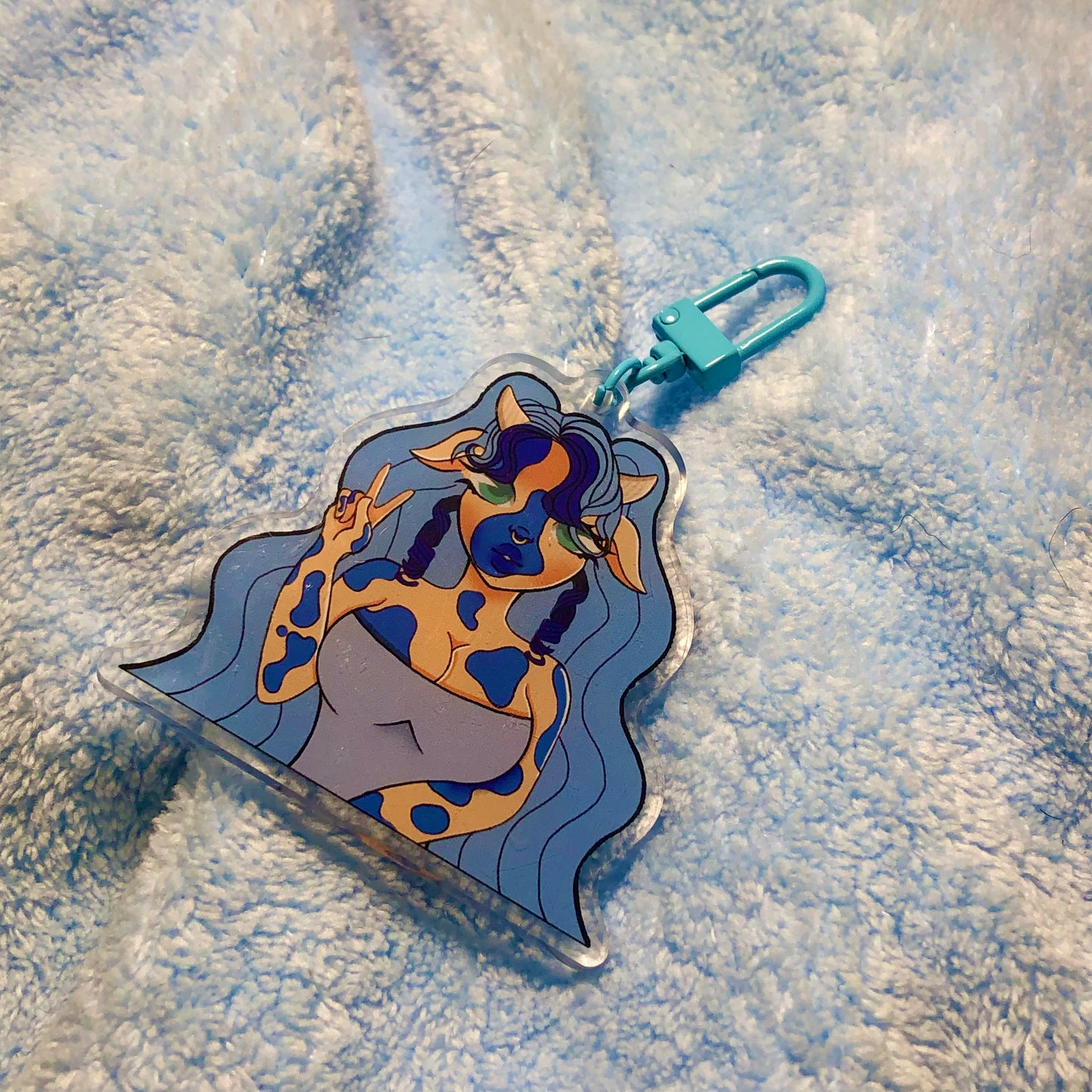 Blueberry milk cow keychain | Acrylic | 2.5"