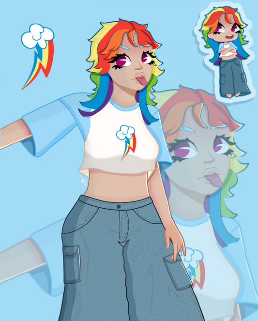 Rainbow print | glossy finish