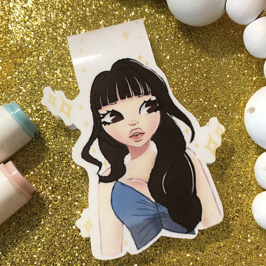 Denim butterfly tank top magnetic bookmark | book accessory | digital art product