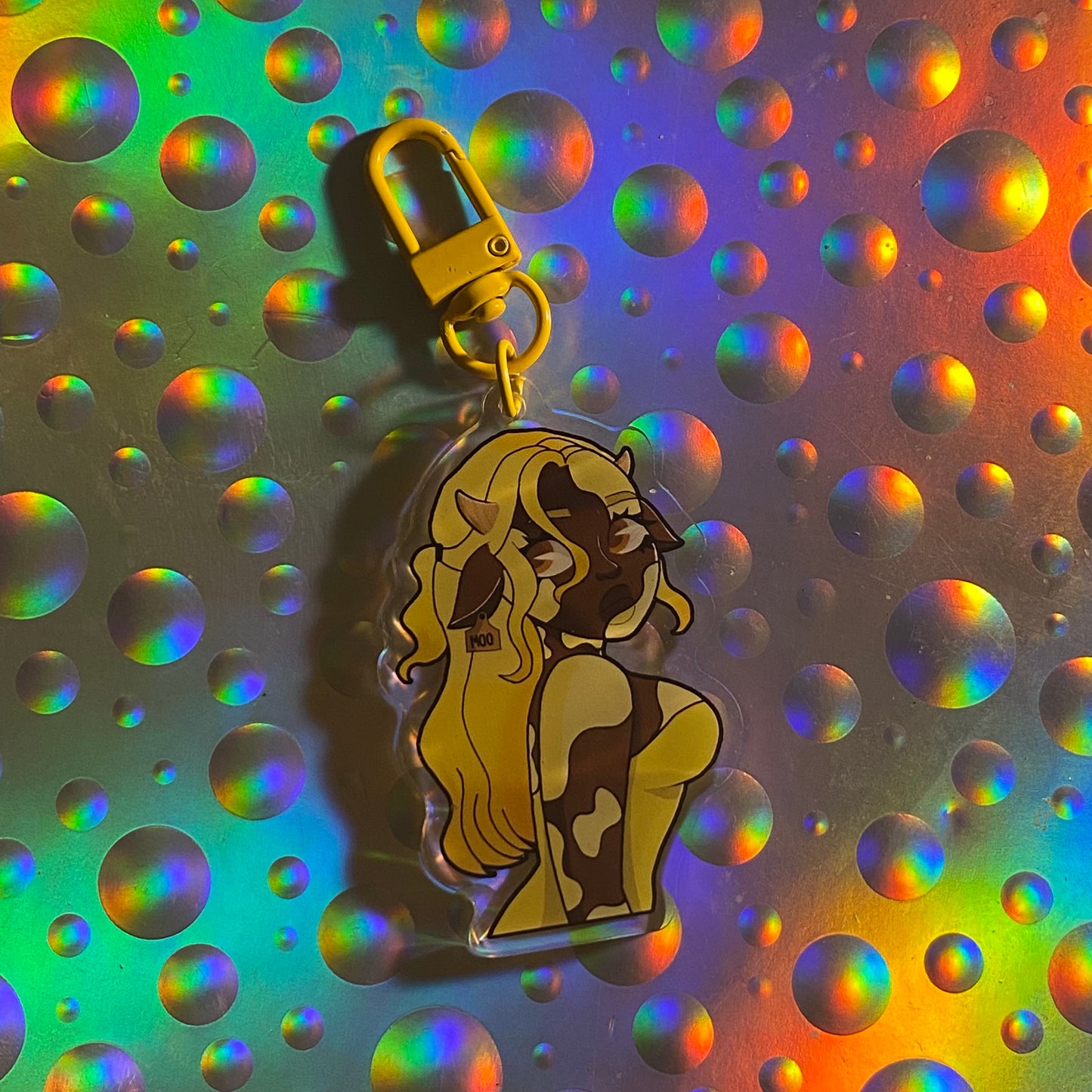 Banana milk cow keychain | Acrylic | 2.5"
