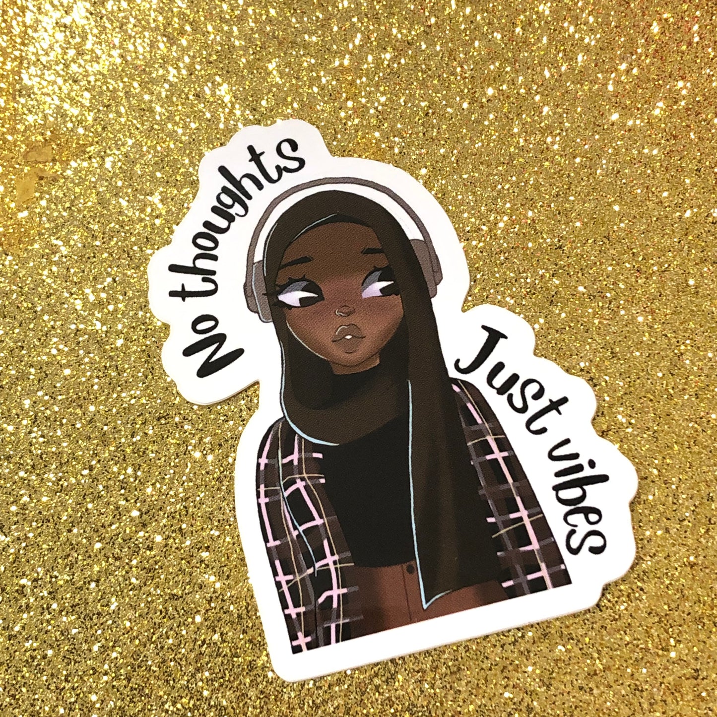 No thoughts, just vibes sticker | vinyl | glossy | 2x2.5