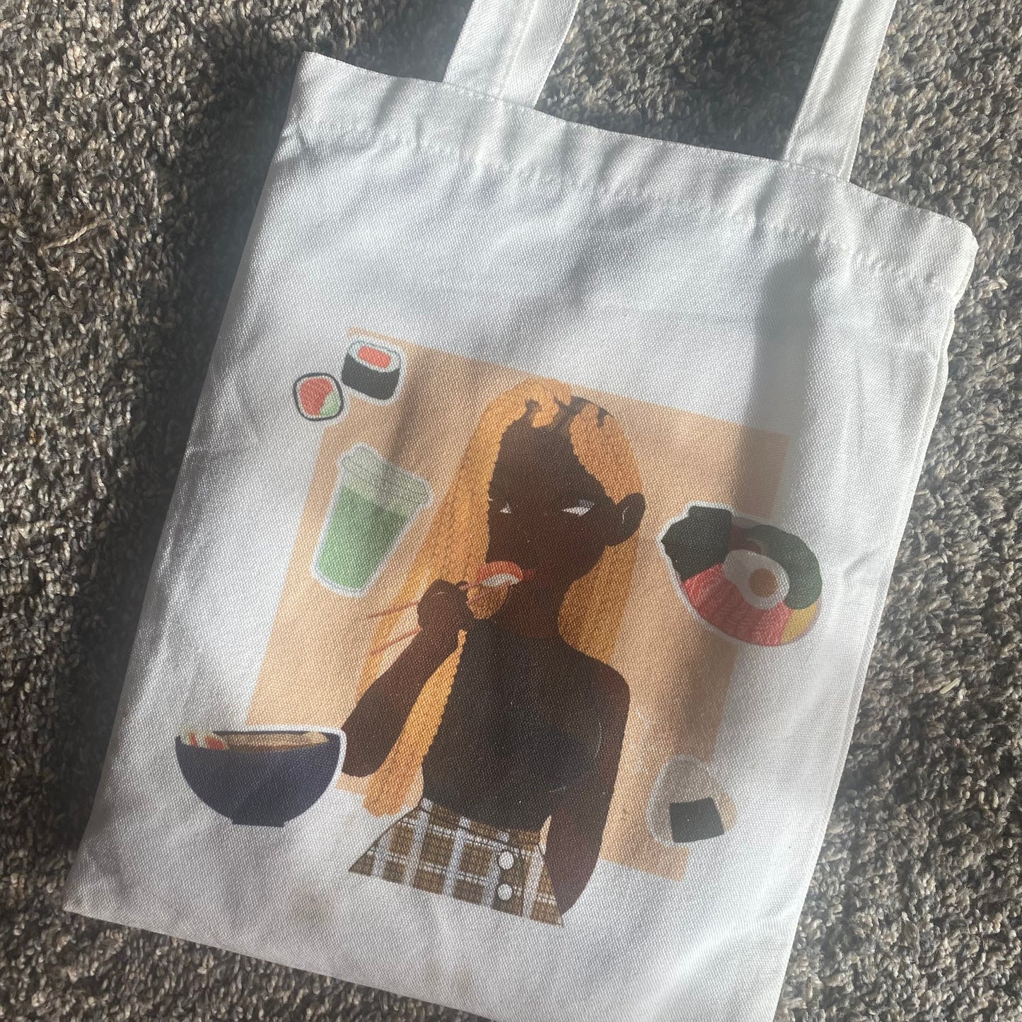 Foodie girl tote bag | cotton