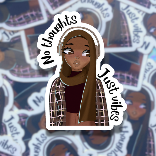 No thoughts, just vibes sticker | vinyl | glossy | 2x2.5