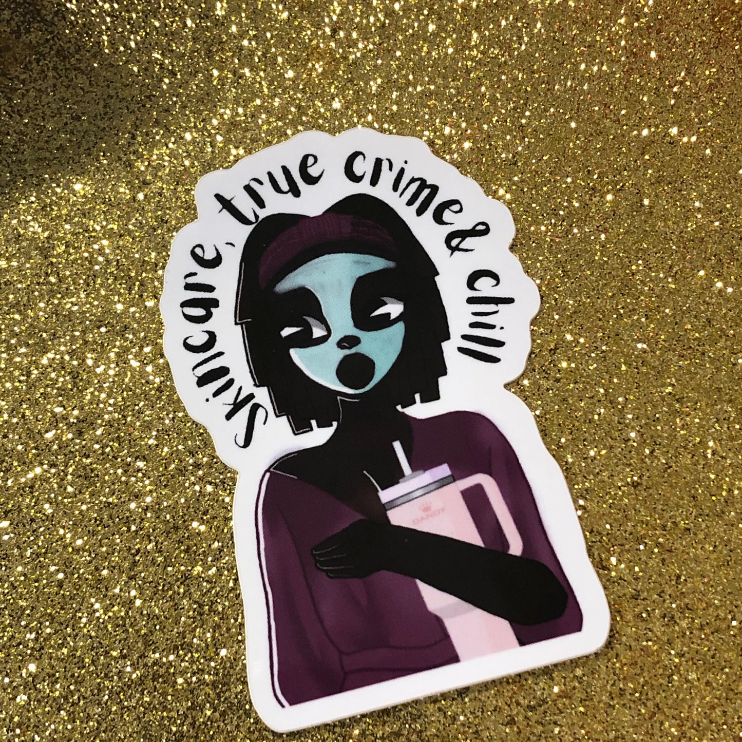 skincare, true crime & chill stickers | glossy | vinyl