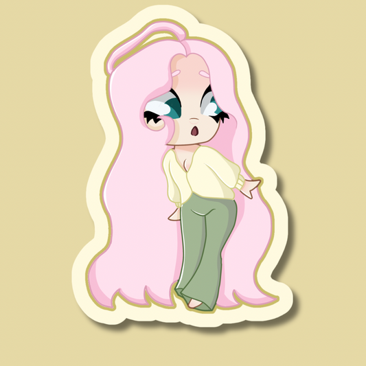 Fluttershy Chibi sticker | vinyl | 2x3