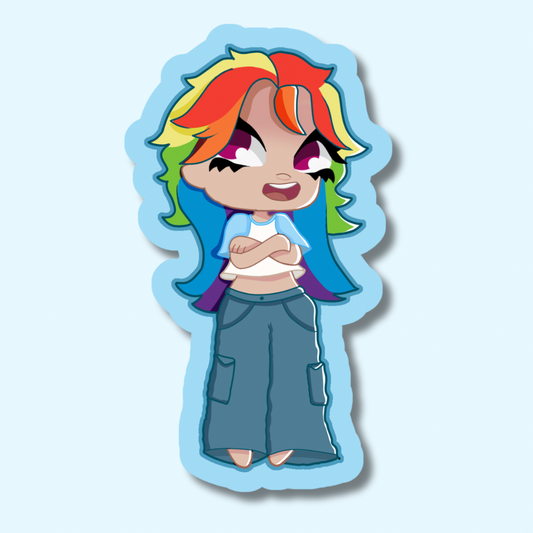 Rainbow Chibi sticker | vinyl | 2x3